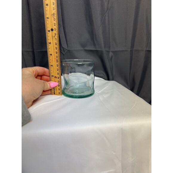 Light Aqua Green Recycled Glass Tumbler 3 1/2 In Tall - Picture 2 of 4